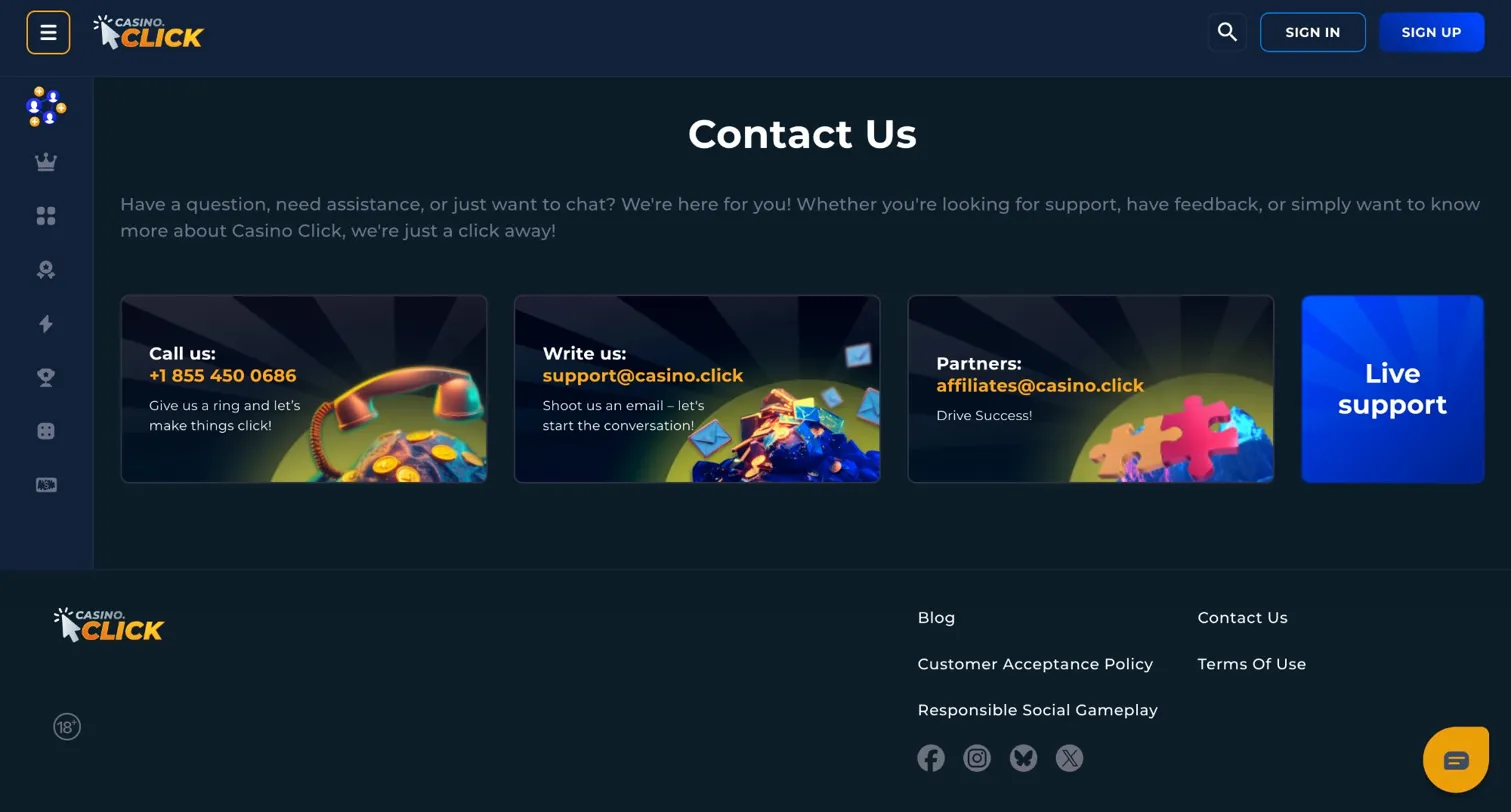 Casino Click Missouri platform features — sweepstakes social casino for Missouri players